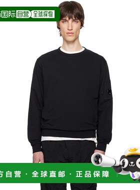 1h可退 潮奢 C.P. Company 男士 黑色 Light Fleece Crewneck Len