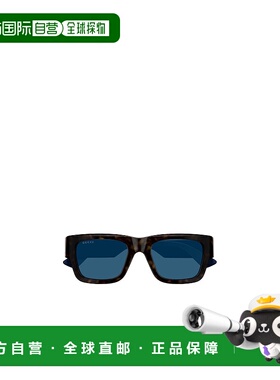 GUCCI 男士眼镜 GG1668S002 AW2024 蓝色 几何框太阳镜古驰