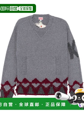KENZO 男士针织毛衣 FE65PU4723CI96 AW2024 灰色 MAGLIERIA长袖