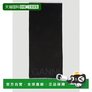 甘尼 女士 流苏围巾 1h可退 black黑色 GANNI A3905 舒适时 潮奢