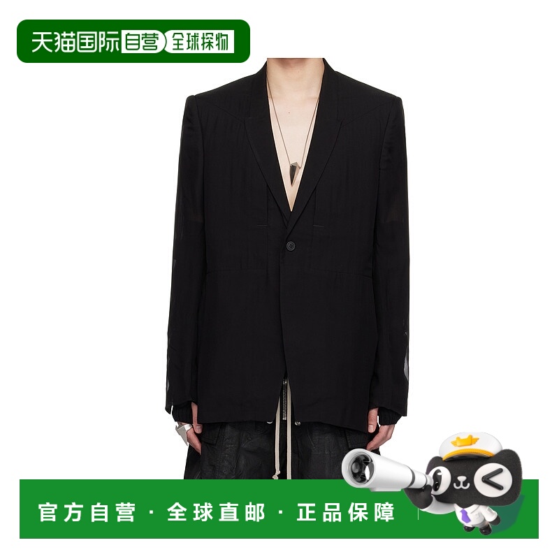 1h可退 RICK OWENS 男士外套 RR01E5724S09 SS2025 黑色 长袖西装
