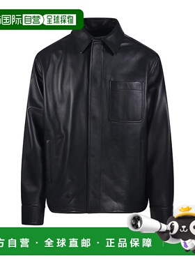 LOEWE 男士外套 H526Y31L471100 AW2025 黑色皮衣夹克