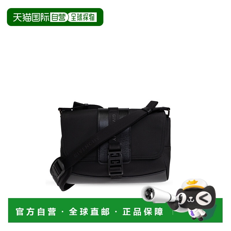 1h可退 GIVENCHY 男士斜挎包 BKU052K1X0001 SS2025 黑色 翻盖单