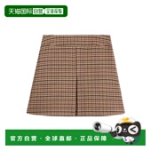女士半身裙 2J802163Z02NP AW2024 CELINE 棕色 双面格纹羊毛迷你