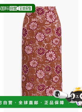 1h可退 潮奢 FARM RIO 女士 凸纹花边蕾丝中长半身裙 330428GIGIT