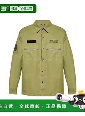 BALMAIN 男士衬衫 FH1HS475CG147CW AW2025 绿色 Shirt with logo