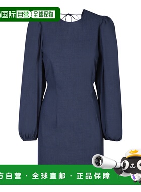 GANNI 女士半身裙 F8500683 AW2023 黑色 圆领长袖连衣裙包臀裙