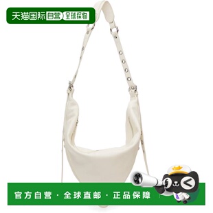 1h可退 潮奢 BY FAR 女士 灰白色 Trayana Washed Leather 单肩包