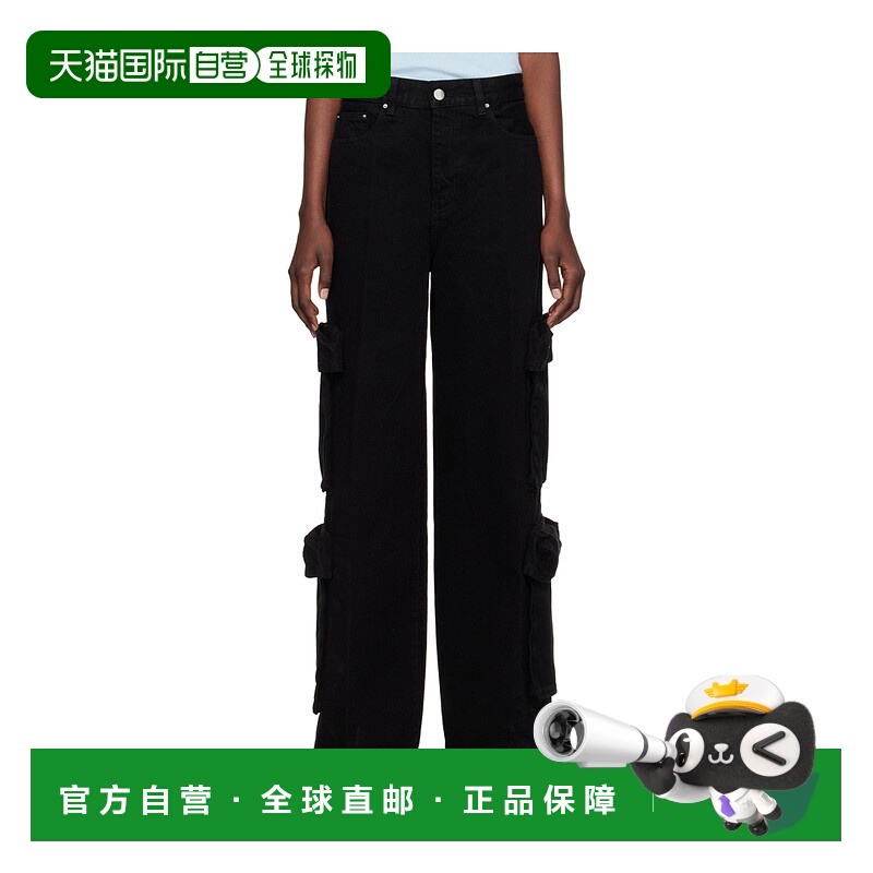 1h可退 AMIRI 女士休闲裤 AWDNCG1005BLACKOD AW2024 黑色 腰带环