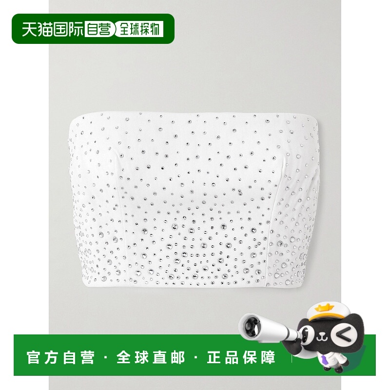 1h可退 潮奢 ALEX PERRY 女士 短款抹胸水晶装饰网纱上衣 T0244WE