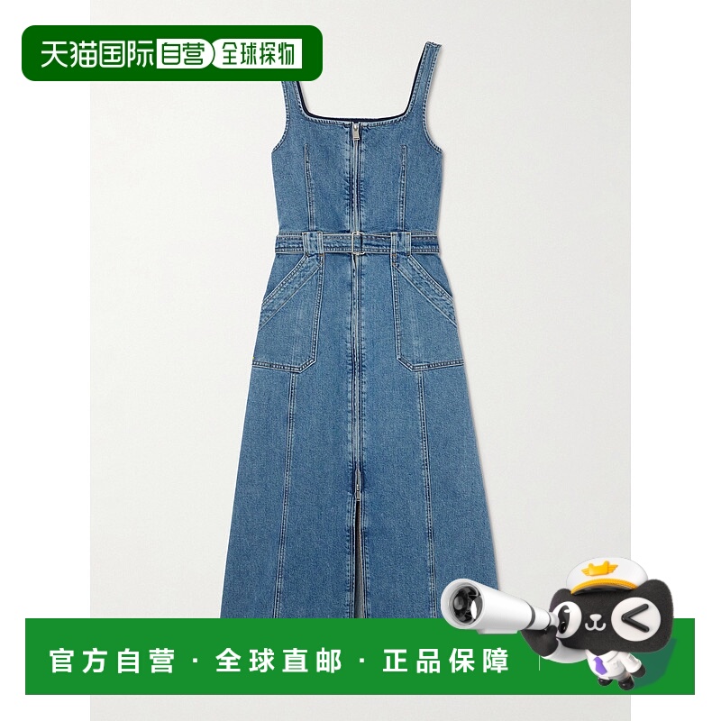 1h可退 潮奢 Simkhai 女士 Manson 束带牛仔中长连衣裙 1251176DN