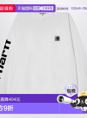1h可退 潮奢 CARHARTT WIP 男士 L/S Archive Script 白色T恤 I03