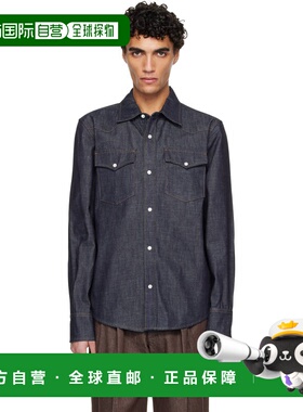 1h可退 潮奢 A.P.C. 男士 海军蓝 Western 牛仔衬衫 COHOJH12632