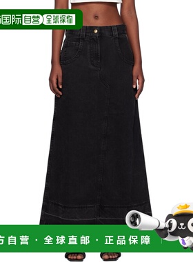 1h可退 潮奢 Palm Angels 棕榈天使 女士 黑色开衩半身裙 PWYF016