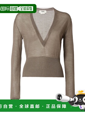 FENDI 女士针织衫 FZXD69AUZSF1T6W AW2025 灰色 PULL LINGERIE C