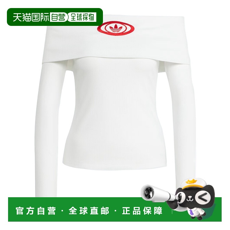 1h可退 ADIDAS 女士运动服 KA2691 SS2025 白色 露肩上衣