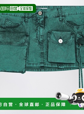 1h可退 潮奢 The Attico 女士 Fay 绿色工装迷你半身裙 250WCR001