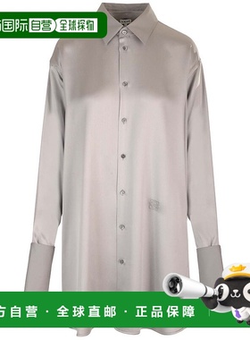 LOEWE 女士半身裙 S359Y09XAX1810 AW2023 灰色 长袖衬衫式连衣裙