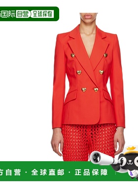 1h可退 MOSCHINO 女士西服 05230420A0130 SS2023 红色 徽标西装