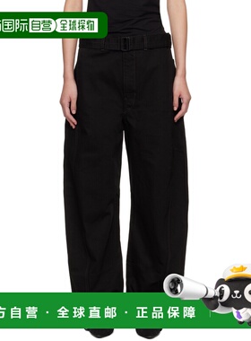 1h可退 潮奢 Lemaire 女士 黑色 Twisted Belted 牛仔裤 PA326LD1