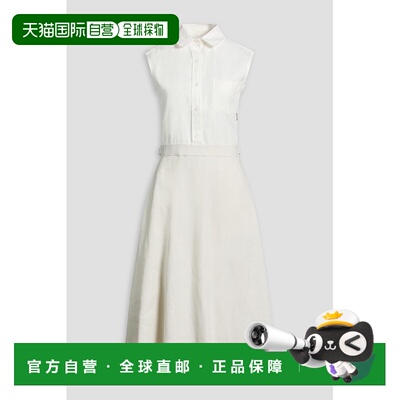 1h可退 潮奢 Thom Browne 汤姆 布朗 女士 亚麻中长衬衫式连衣裙
