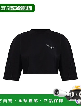 GIVENCHY 女士卫衣 BW70FKP75N001 AW2025 黑色 CROPPED FIT T-SH