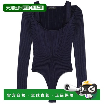 MUGLER 女士T恤 24W2TO071811166028 AW2024 蓝色长袖