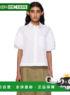 1h可退 潮奢 Simone Rocha 蒙娜 罗莎 女士 白色 Cropped Puff Bo