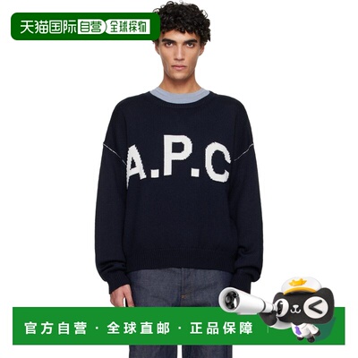 A.P.C. 男士 海军蓝 Logo 毛衣 WOASLM23009IAKDARKNAVY针织