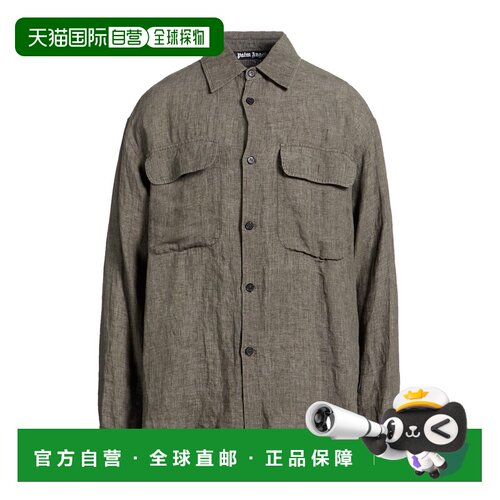 Palm Angels 棕榈天使 男士 亚麻衬衫 green绿色 舒适时尚