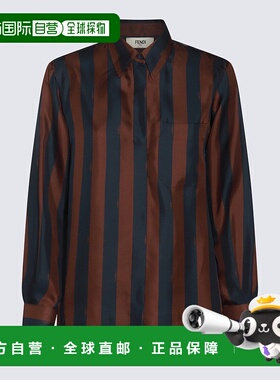 FENDI 女士衬衫 FS8190AWZVF1P2U SS2024 黑色 FENDI STRIPED SIL