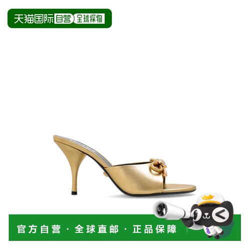1h可退 VERSACE 女士凉鞋 10182391A085391X23V AW2025 金色拖鞋