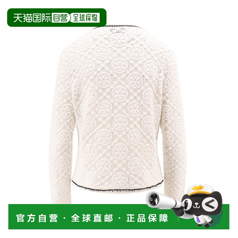1h可退 TORY BURCH 女士针织毛衣 160634100 AW2024 白色 MAGLIER