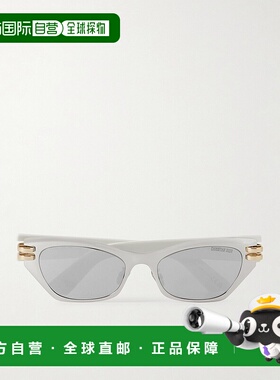 1h可退 潮奢 DIOR 迪奥 女士 C B3U 猫眼镀银醋纤太阳眼镜 CD4014