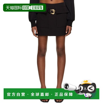 1h可退 潮奢 versace 范思哲 女士 黑色 Baroque Buckle 短裙 E74