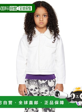 1h可退 潮奢 Erl 女童 白色衬垫儿童牛仔夹克童装 ERL05KJ002