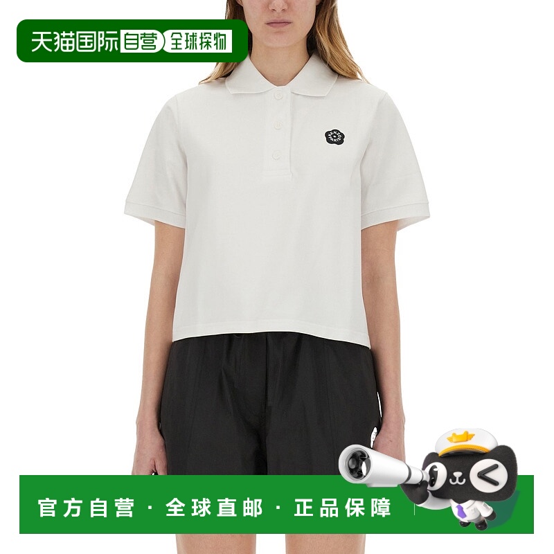 1h可退 KENZO 女士POLO衫 FF52TS1604SB01 SS2025 白色 'Boke Flo