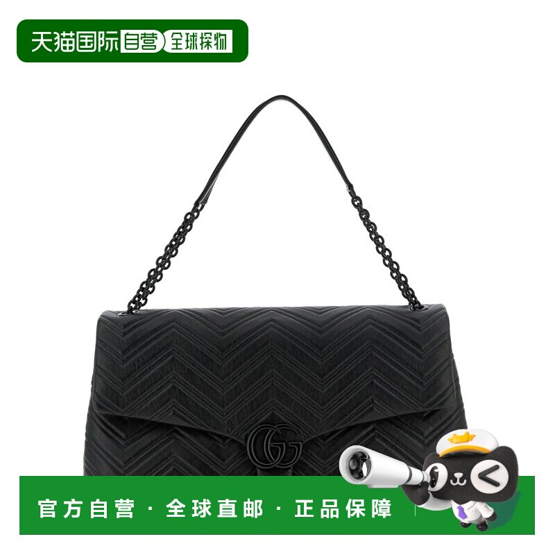 GUCCI 女士手拿包 850653AAFS11000 AW2025 黑色 GG Marmont 大单