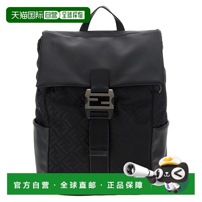 FENDI 男士双肩包 7VZ090AVC6F0SAJ AW2025 黑色 BAGUETTE BACKPA