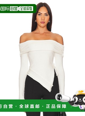 1h可退 潮奢 Danielle Guizio 女士 Soler 翻折针织上衣 R24607