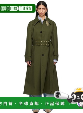 1h可退 潮奢 Ami Paris 女士 绿色 Cotton Belted 麦金托什大衣 F