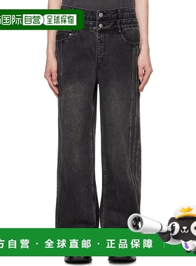 1h可退 潮奢 Feng Chen Wang 男士 黑色 Seaming Double Waist 牛