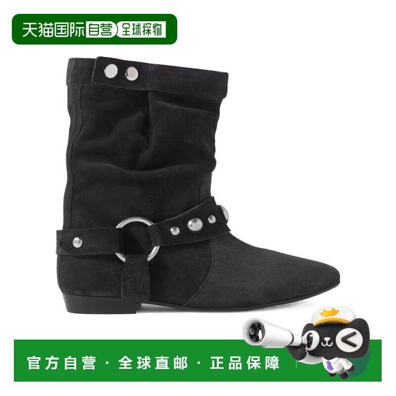 1h可退 奢淘 Isabel Marant Stania 铆钉绒面革踝靴 女 BO0128FAB