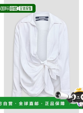 1h可退 潮奢 Jacquemus 女士 打结斜纹布衬衫 213SH0021020100WHI