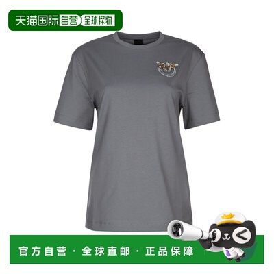 PINKO 女士T恤 105526A33FK10 SS2026 灰色 Strepitoso T-Shirt