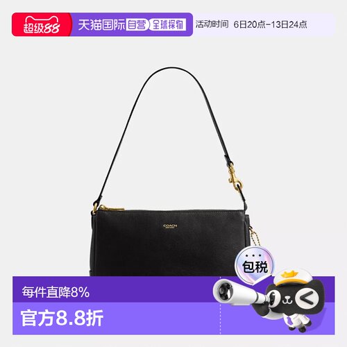 COACH 专柜款Plaza 女士皮质单肩手提包CCC41B4BK