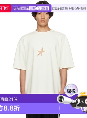 1h可退 潮奢 Mugler 穆勒 男士 白色 Star Oversized T 恤 25F3TS
