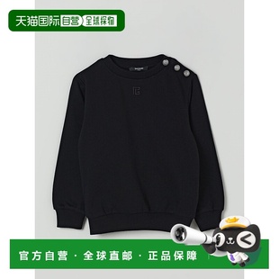 AW2025 BX4P20Z3183930AG 黑色 Felpa arg BALMAIN logo 男童卫衣