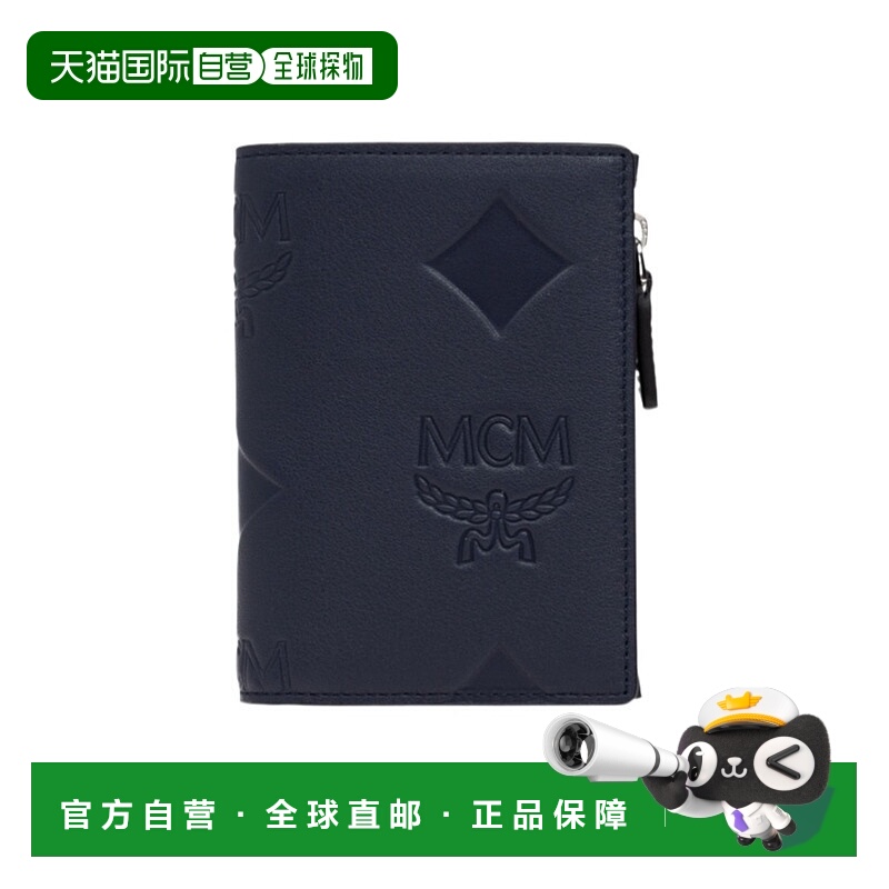1h可退 MCM 男士钱包 MXSESTA01VC AW2024 黑色 双折钱包拉链