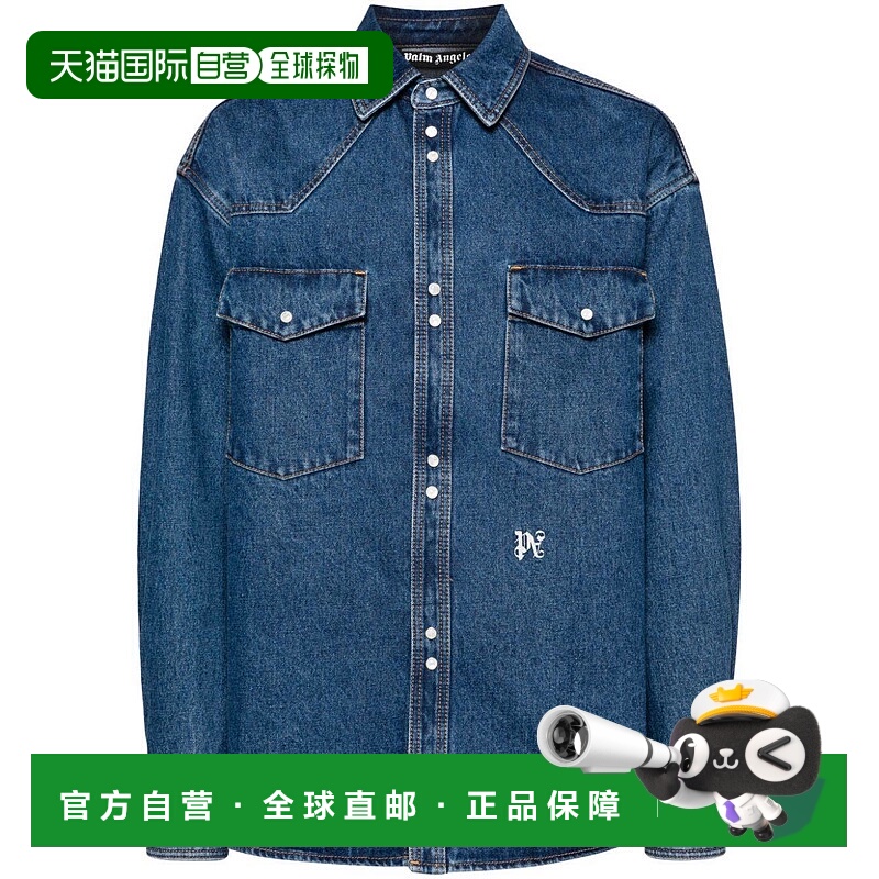 1h可退 PALM ANGELS 男士衬衫 PMYD023R24DEN0024001 SS2024